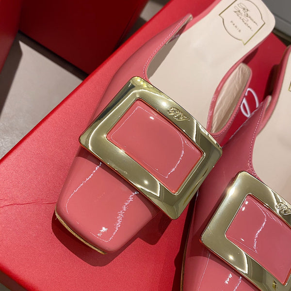 Viv Mules Pink Patent Leather 307795