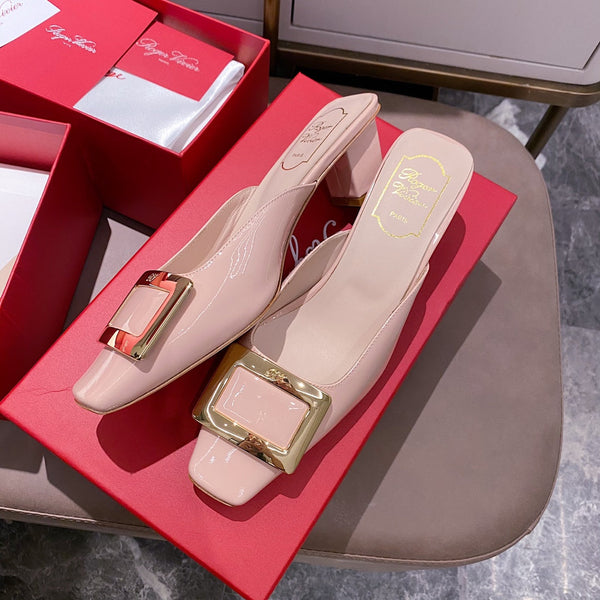 Viv Mules Light Pink Patent Leather 307797