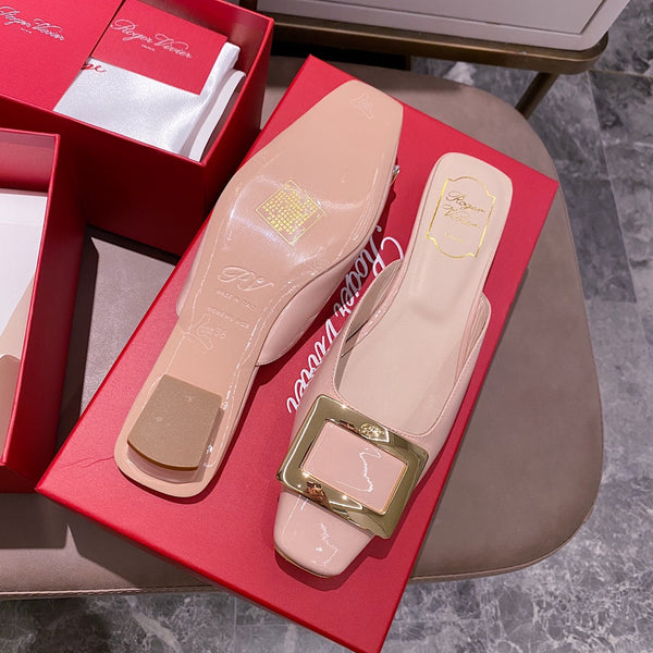 Viv Mules Light Pink Patent Leather 307797