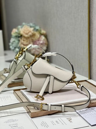 CD Saddle Bag White in Cowhide 288150