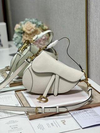 CD Saddle Bag White in Cowhide 288150