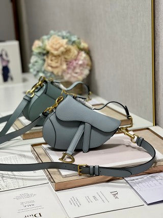 CD Saddle Bag Gray in Cowhide 288153