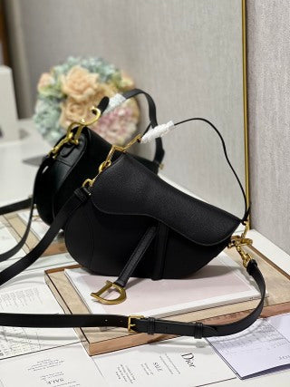 CD Saddle Bag Black in Cowhide 288159