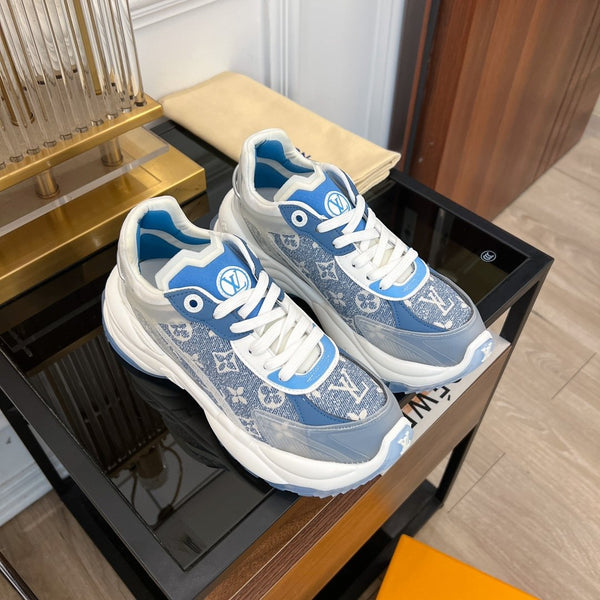 SNEAKER LV RUN 55 AZZURRO