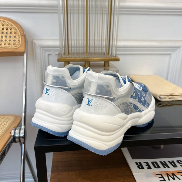SNEAKER LV RUN 55 AZZURRO