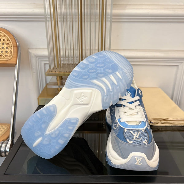 SNEAKER LV RUN 55 AZZURRO