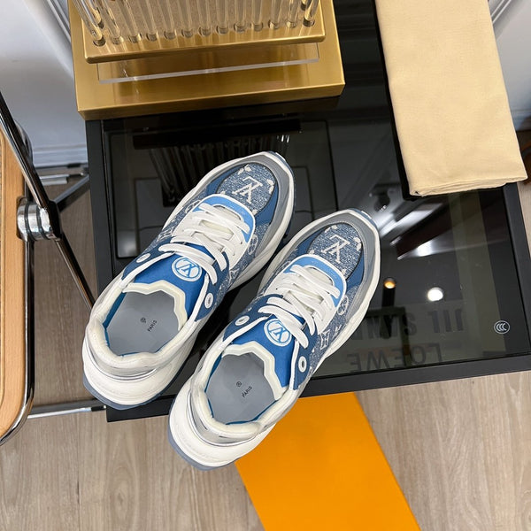 SNEAKER LV RUN 55 AZZURRO