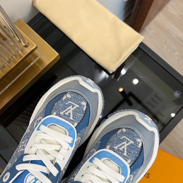 SNEAKER LV RUN 55 AZZURRO