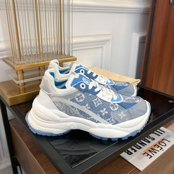 SNEAKER LV RUN 55 AZZURRO