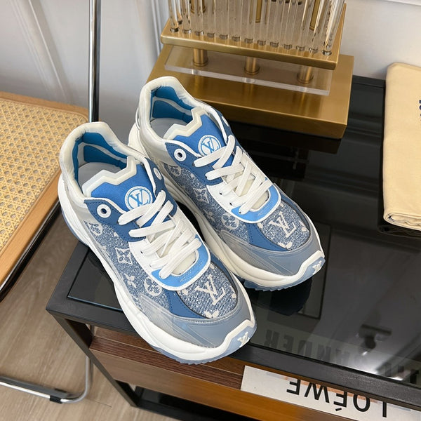 SNEAKER LV RUN 55 AZZURRO