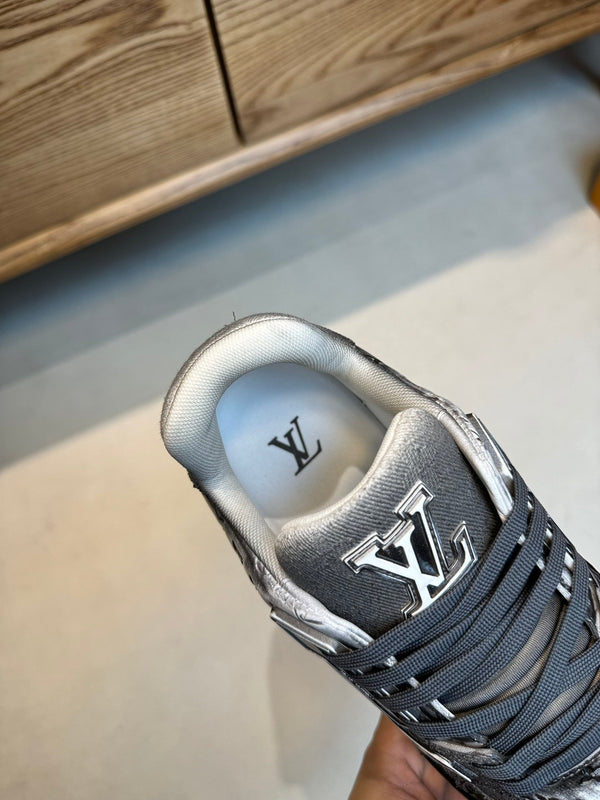 LV TRAINER MONOGRAM DENIM WHITE BLACK SNEKER