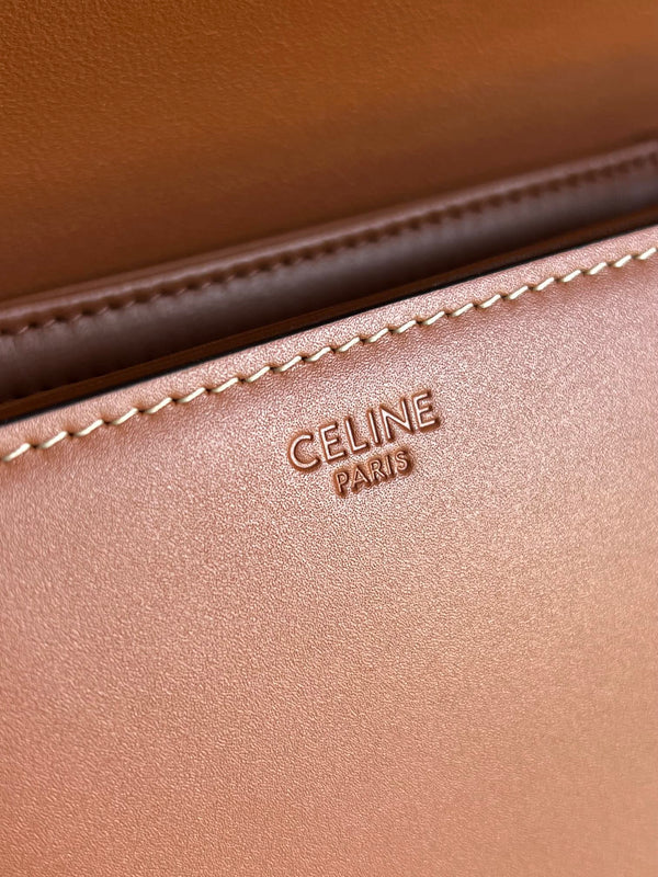 TEEN TRIOMPHE 18 TUTTA IN PELLE DI VITELLO MARRONE FERRAMENTA ORO