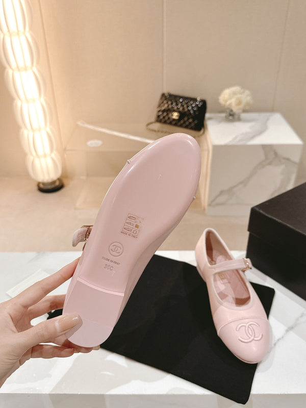 mary janes pink lambskin