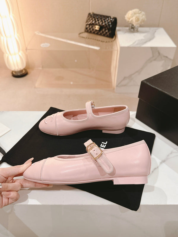 mary janes pink lambskin