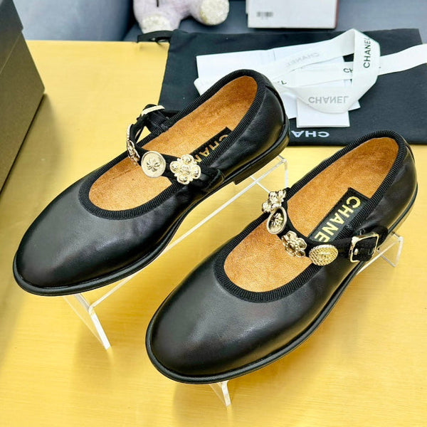 CC 26A Métiers D'Art Mary Jane Shoes Lambskin Fabric 983132