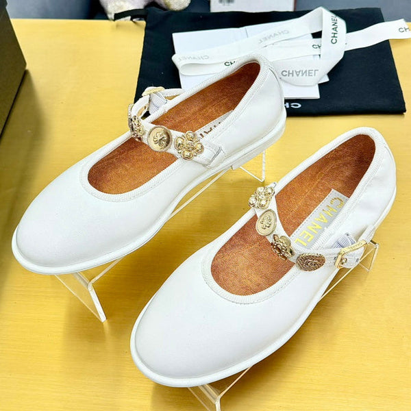 CC 26A Métiers D'Art Mary Jane Shoes Lambskin Fabric 983132