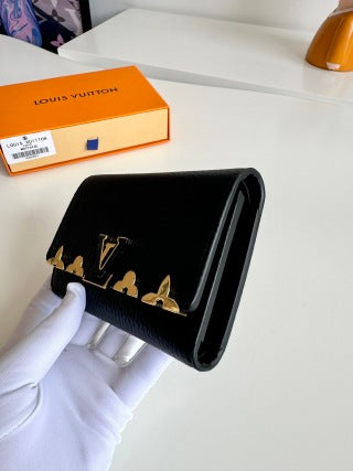 Portafoglio compatto LV Capucines Taurillon & Cothink GHW