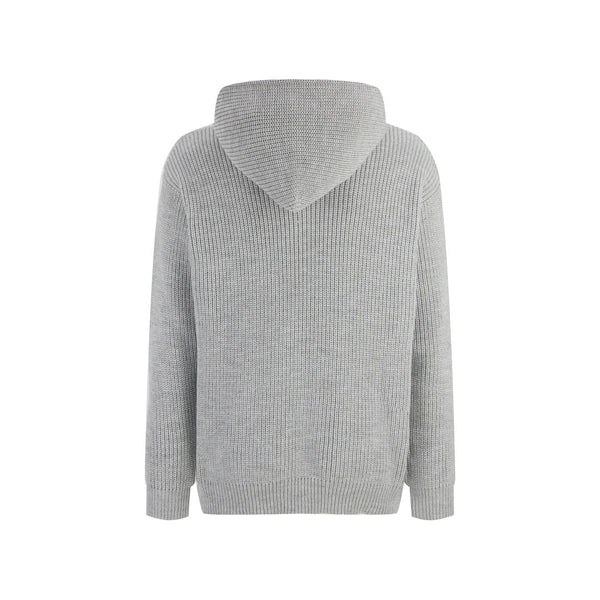 CELINE Sweat-shirt à Capuche Brodé Patch Laine Coton