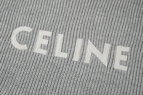 CELINE Sweat-shirt à Capuche Brodé Patch Laine Coton