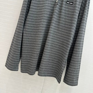 Miu Miu 25 Striped Set Gray Cotton