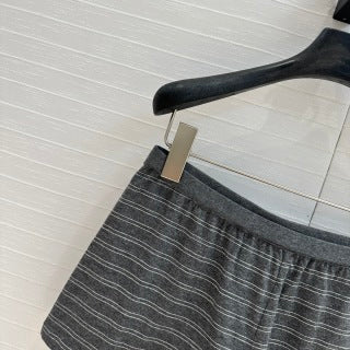 Miu Miu 25 Striped Set Gray Cotton