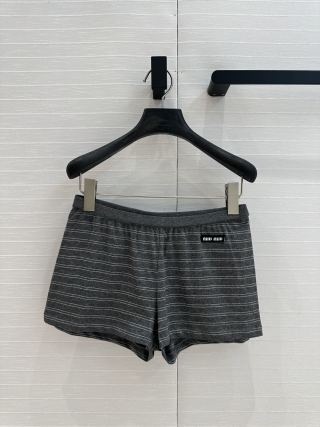 Miu Miu 25 Striped Set Gray Cotton