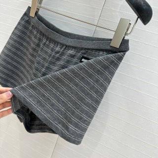 Miu Miu 25 Striped Set Gray Cotton