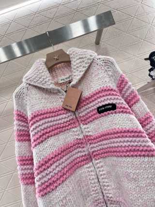 Miumiu 25 Lapel Zipper sweater Cardigan Wool