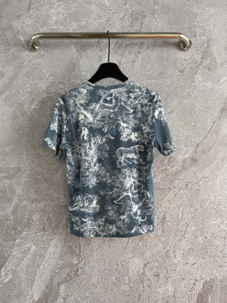 CD Animal T-shirt Cotton Linen