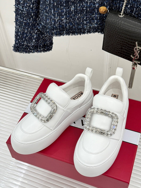 Viv Diamond Buckle Platform in pelle di agnello importata 189335