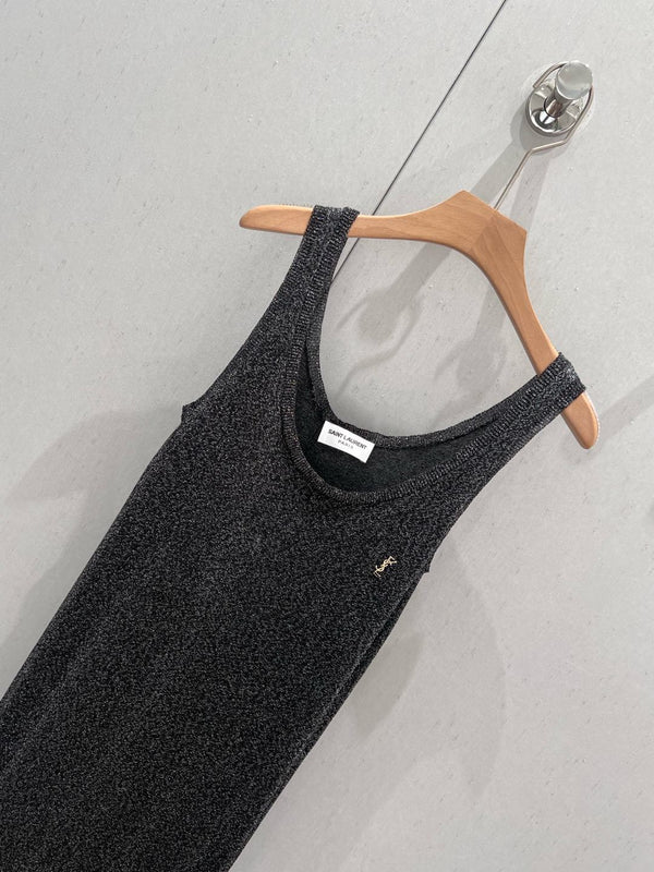 YSL 25 Round Neck Knitted Vest Dress Viscose Polyester 210355