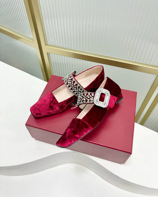 Mary Jane Viv Ballet Shoes Imported Velvet 188915