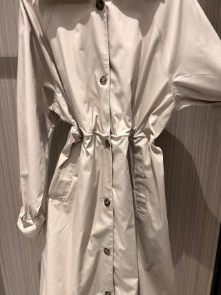 Cappotto lungo Prada 25 in cotone beige e rosa