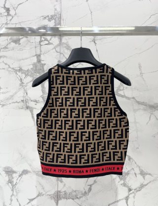Fendi Knitted Camisole Vest Jacquard Fabric