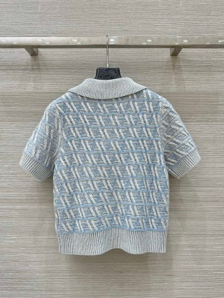 Fendi 25 Monogram Set Blue Silk Wool