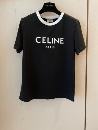T-shirt Céline coton rouge noir blanc