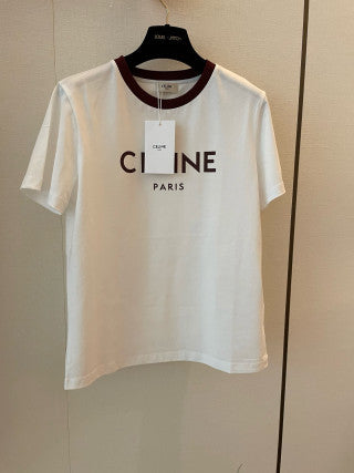 T-shirt Céline coton rouge noir blanc