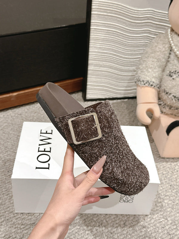 Loewe 25 Ease Buckle Mule Mutilcolor Suede