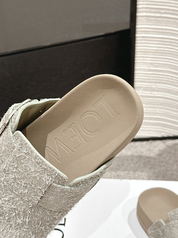 Loewe 25 Ease Buckle Mule Mutilcolor Suede