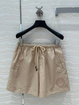 Fendi Hooded Jacket Set Beige Silk Fabric