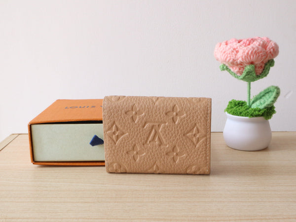 LV Envelope Business Card Holder Monogram Grained Taurillon Cowhide