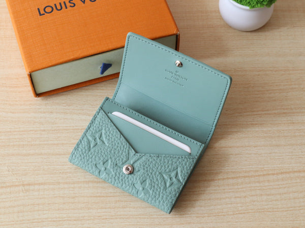 LV Envelope Business Card Holder Monogram Grained Taurillon Cowhide
