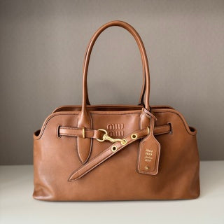 MiuMiu popular vintage tote bag 44cm sheepskin