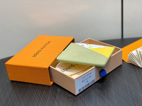 LV x TM Criss-Cross Card Holder Cowhide Canvas 331767