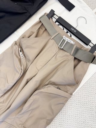 CD 25 Belt Pant Black and Beige Nylon Polyester