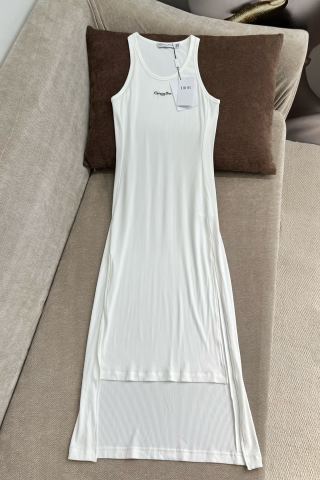 CD 25 Embroidered Threaded Vest Dress Black White Cotton