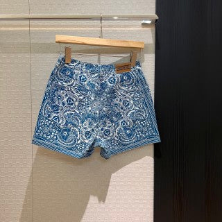 Set di jeans con stampa farfalla CD blu e bianco in cotone