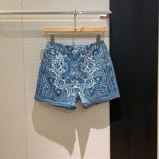 Set di jeans con stampa farfalla CD blu e bianco in cotone