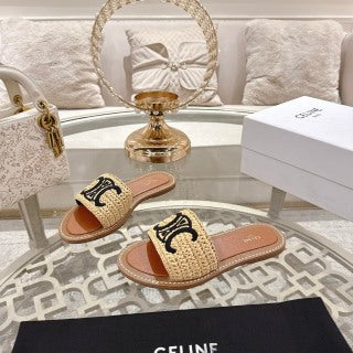 CL 26 Triomphe Slide Sandals Woven Leather 736551