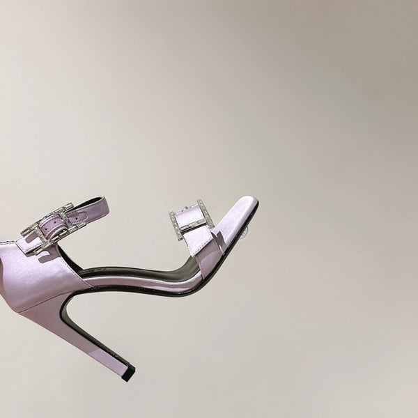 HM Buckle Sandals Purple Calfskin 308181